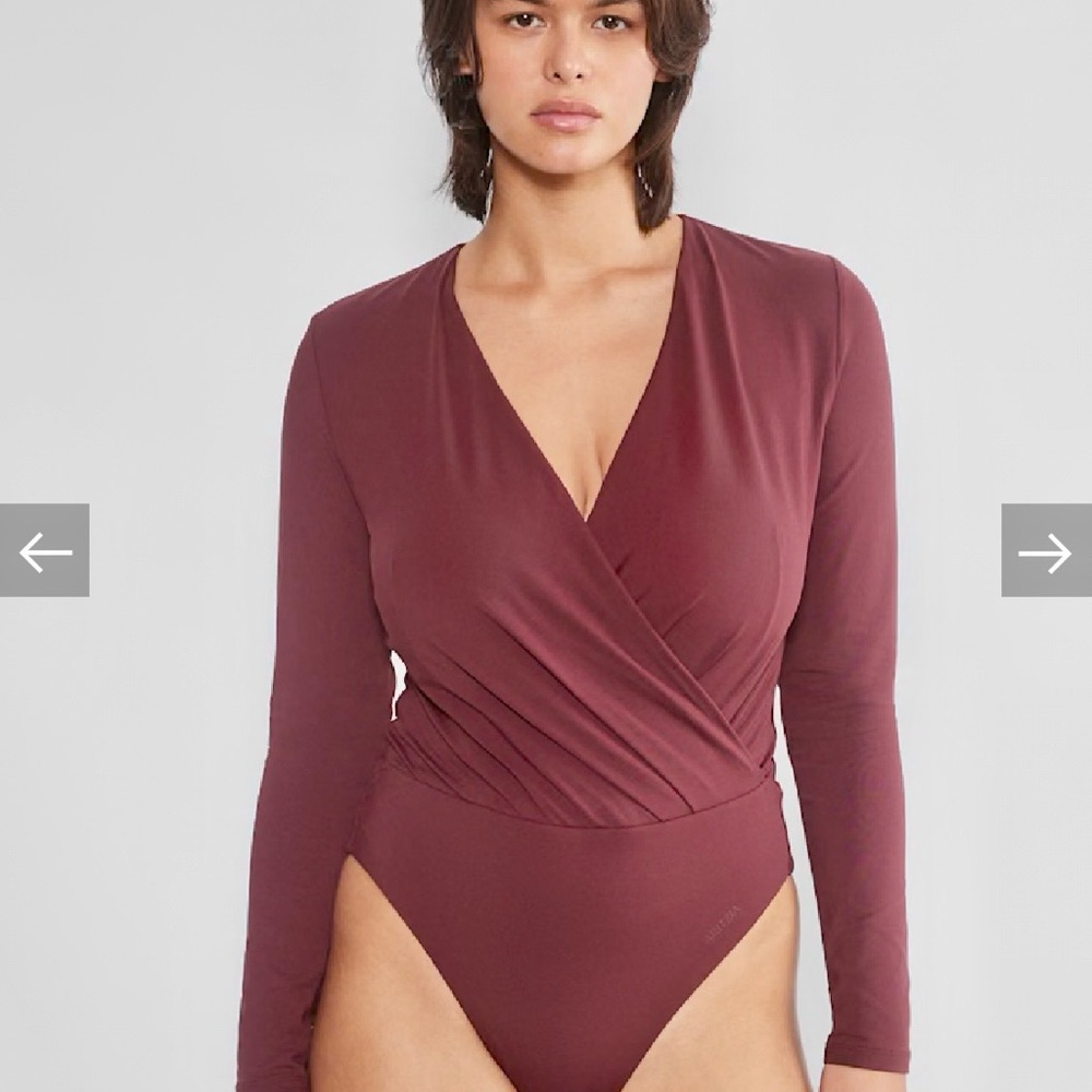 Elegant Burgundy Long Sleeve Bodysuit